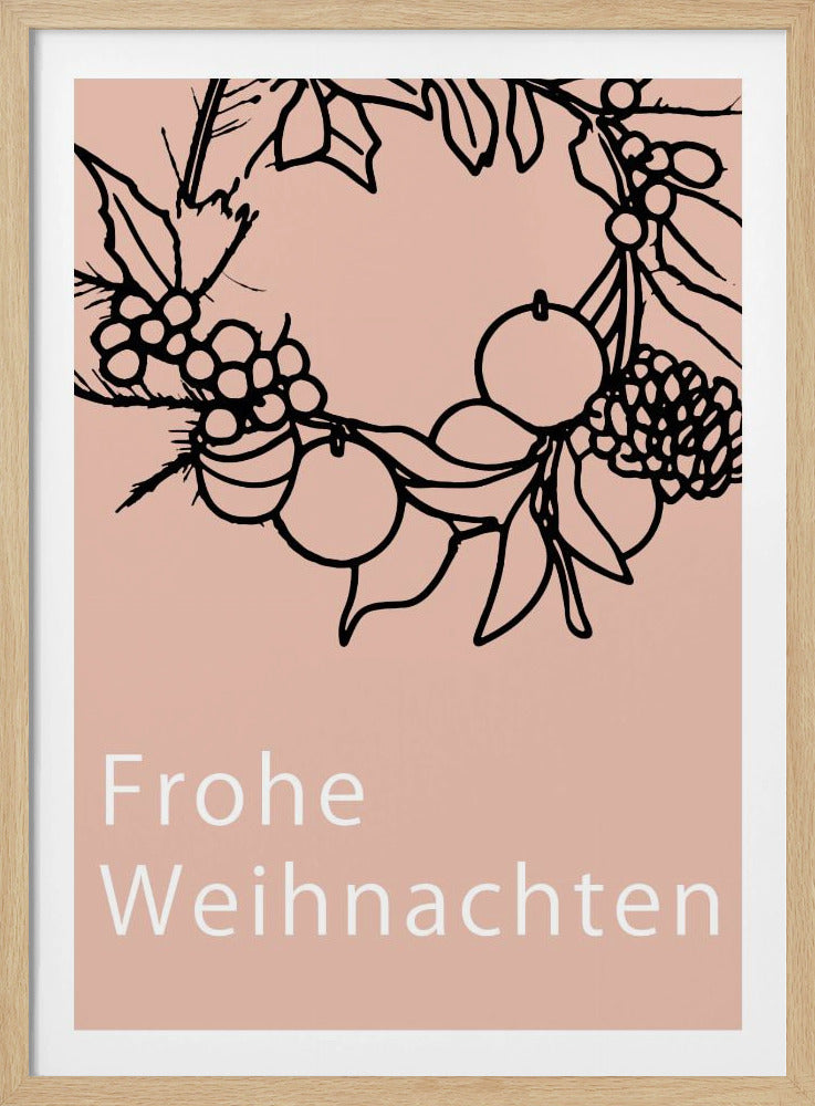 Bogen en kerstballen: Frohe Weihnachten Kerstmis | Poster