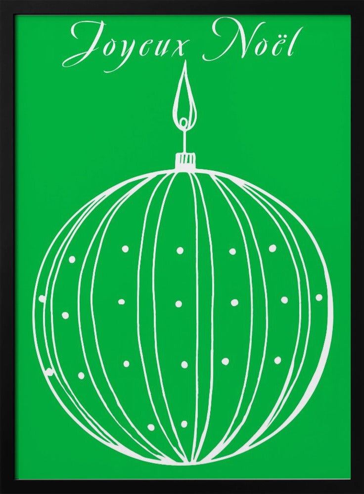 Bogen en kerstballen: Joyeux Noël Kerstmis | Poster