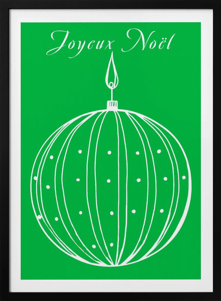 Bogen en kerstballen: Joyeux Noël Kerstmis | Poster