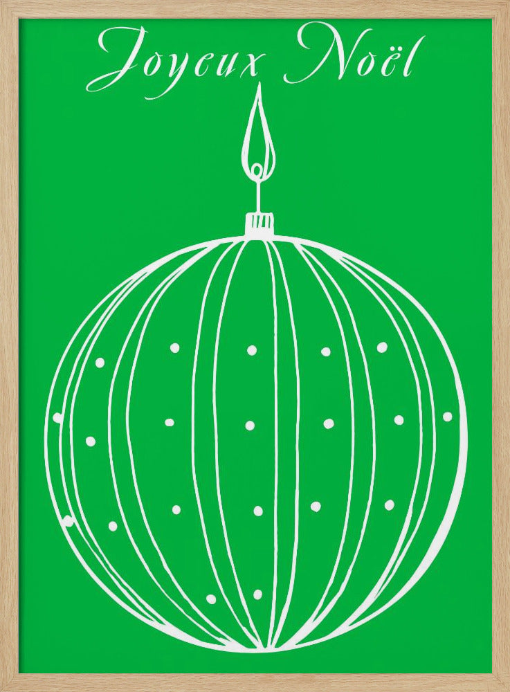 Bogen en kerstballen: Joyeux Noël Kerstmis | Poster