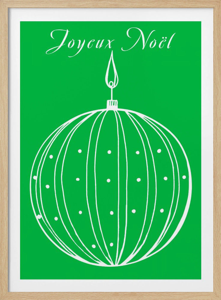 Bogen en kerstballen: Joyeux Noël Kerstmis | Poster