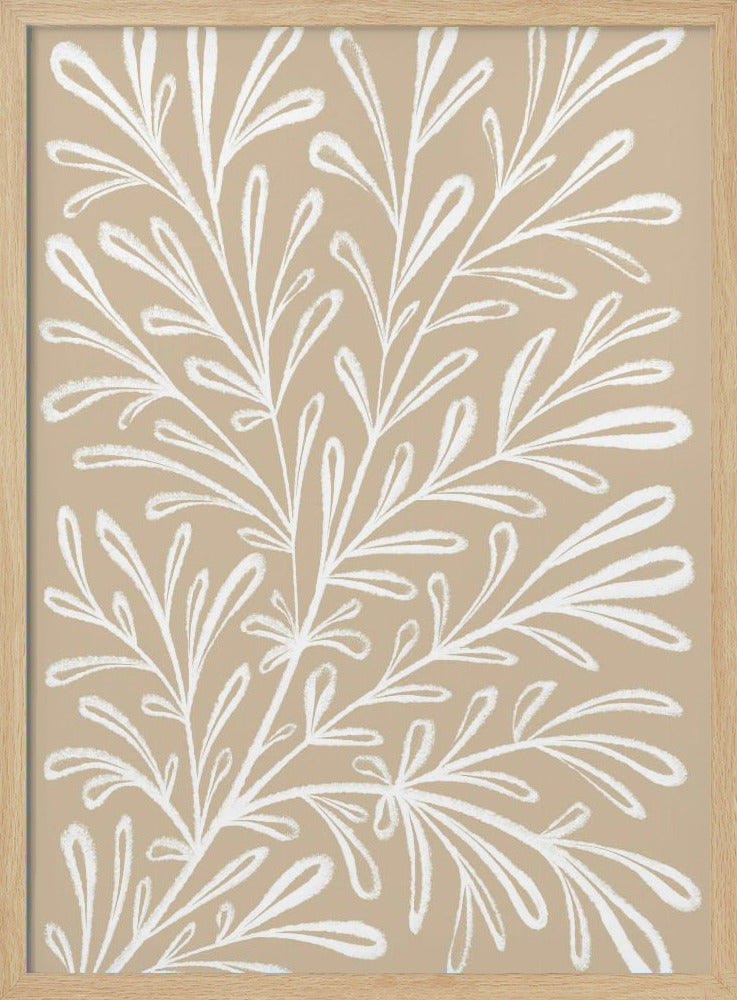 Beige Witte Plant | Poster