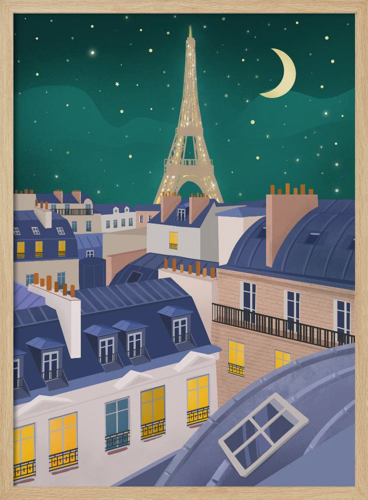 Parijs bij nacht | Poster