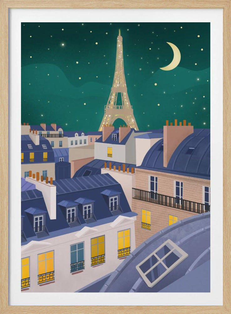 Parijs bij nacht | Poster