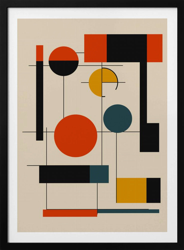 Geometrische vormen en een uitgebalanceerd kleurenpaletGeometrische harmonie | Poster