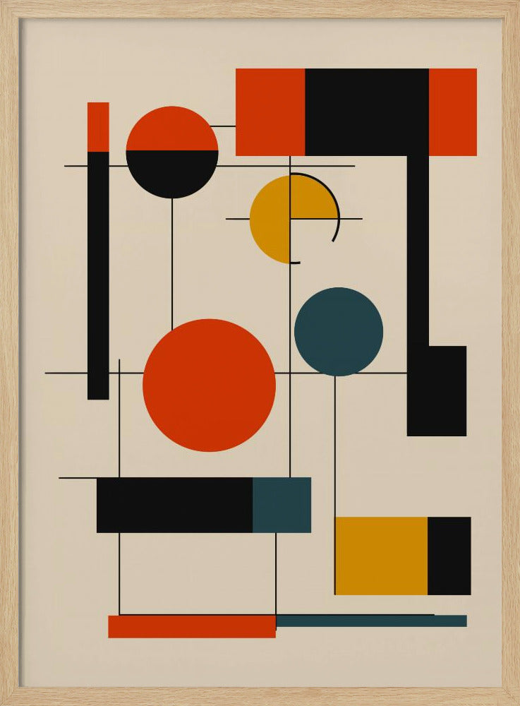 Geometrische vormen en een uitgebalanceerd kleurenpaletGeometrische harmonie | Poster