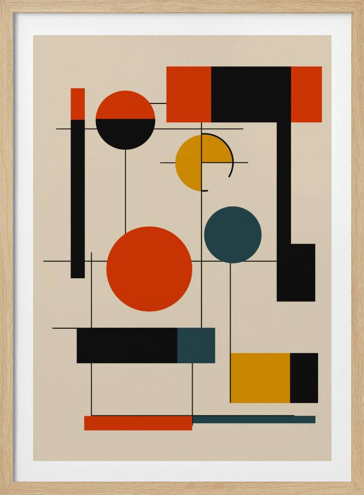 Geometrische vormen en een uitgebalanceerd kleurenpaletGeometrische harmonie | Poster