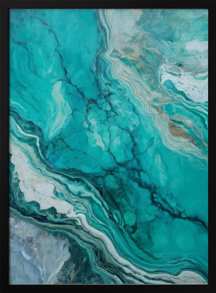 Abstracte patronen met wervelende turquoise | Poster