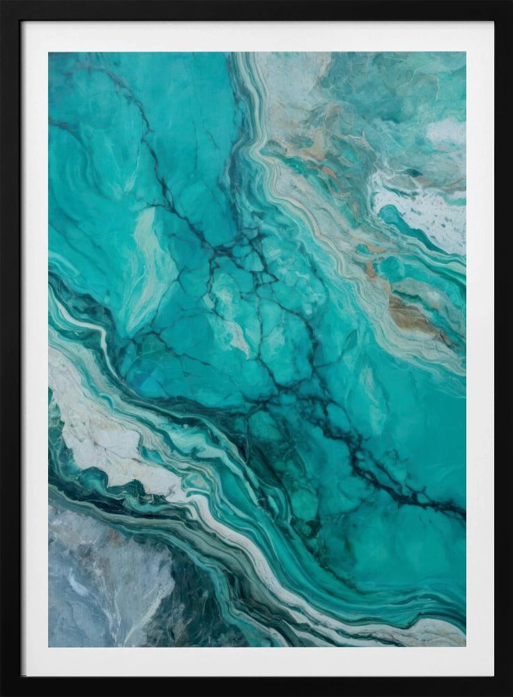 Abstracte patronen met wervelende turquoise | Poster
