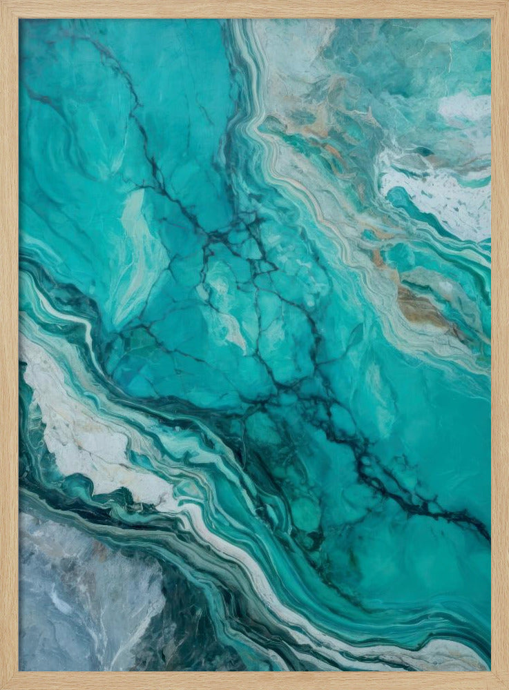 Abstracte patronen met wervelende turquoise | Poster