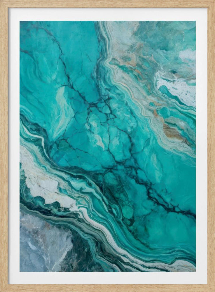 Abstracte patronen met wervelende turquoise | Poster
