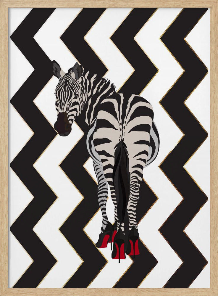 Zebra hakken zigzag | Poster