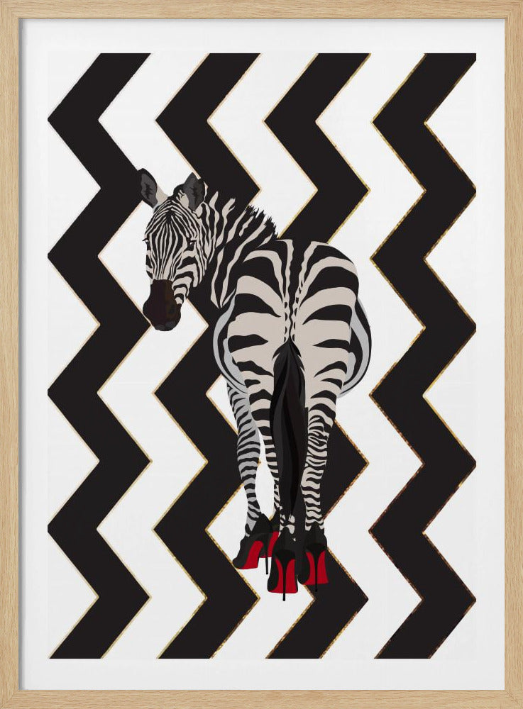 Zebra hakken zigzag | Poster