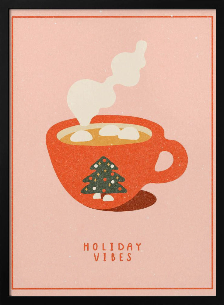 Vakantiegevoel. Een mok warme chocolademelk voor Kerstmis | Poster