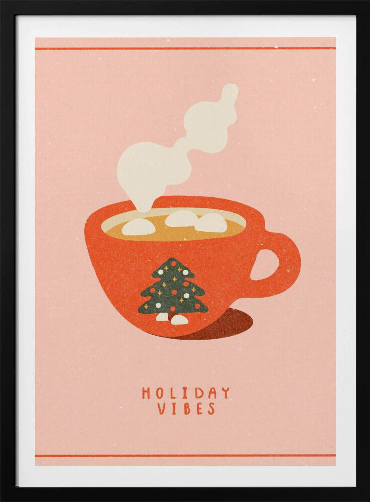 Vakantiegevoel. Een mok warme chocolademelk voor Kerstmis | Poster