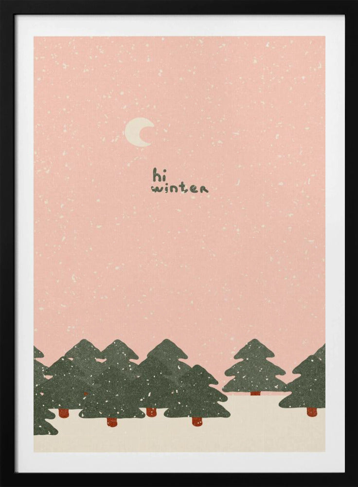 Magische sneeuwval in het bos. Hallo winter | Poster