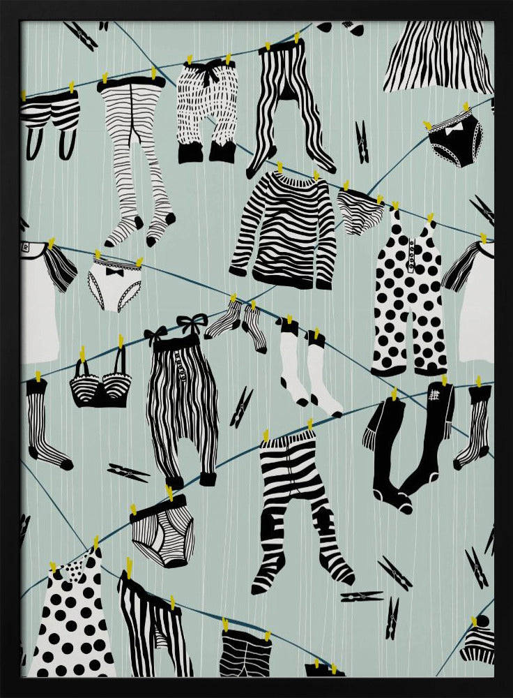 Hangen in wasruimtepatroon | Poster