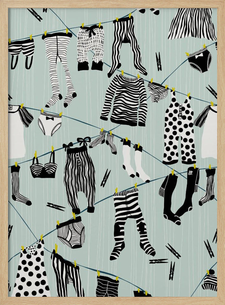 Hangen in wasruimtepatroon | Poster