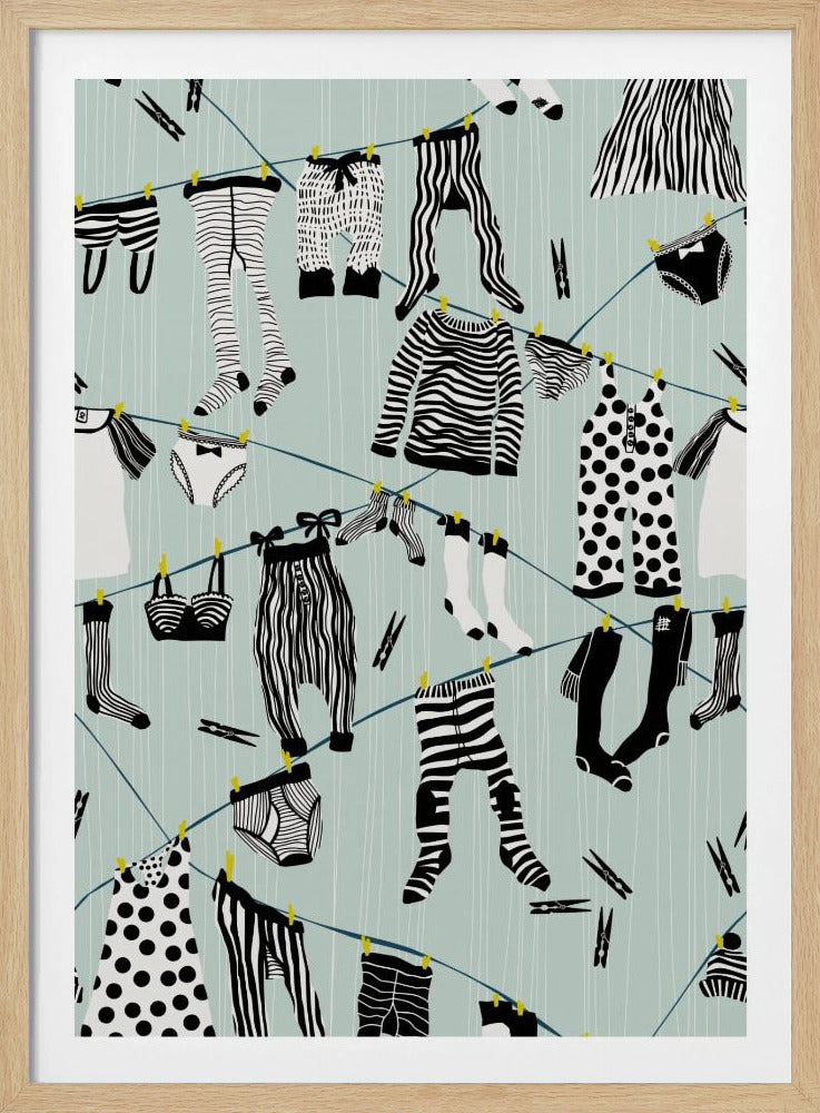 Hangen in wasruimtepatroon | Poster