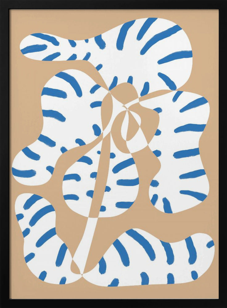 Abstracte vormen Bloementijger print | Poster