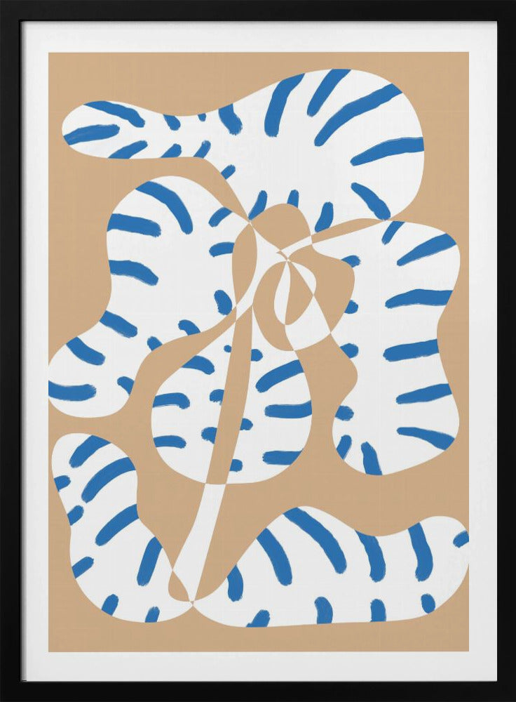 Abstracte vormen Bloementijger print | Poster