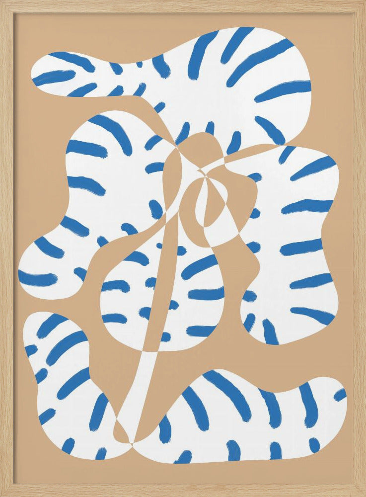 Abstracte vormen Bloementijger print | Poster