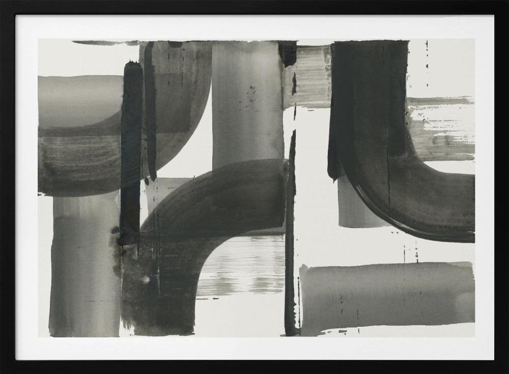 Monochrome abstracte zwarte vormen 3 | Poster