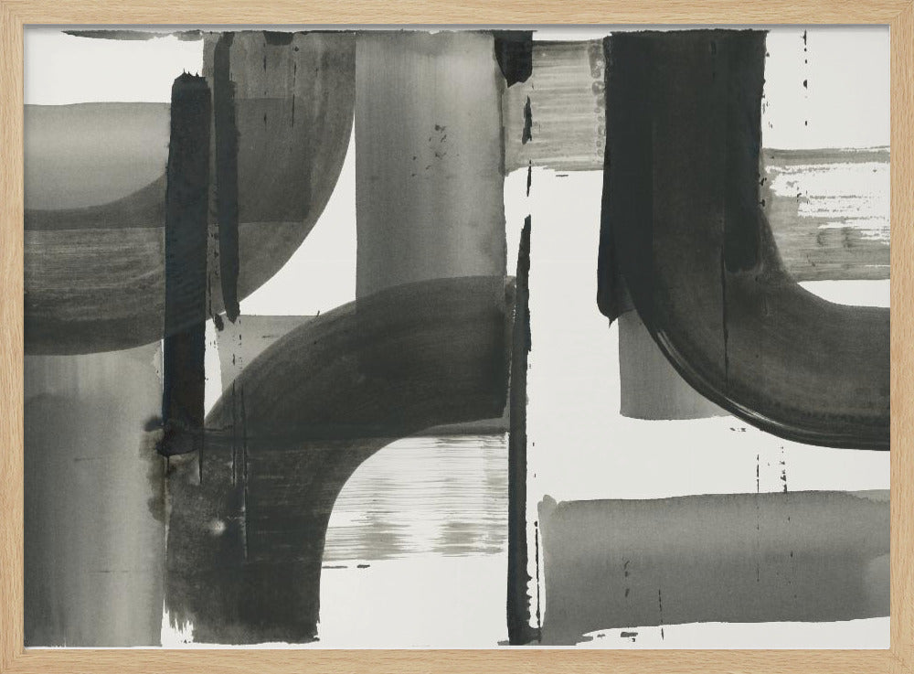 Monochrome abstracte zwarte vormen 3 | Poster