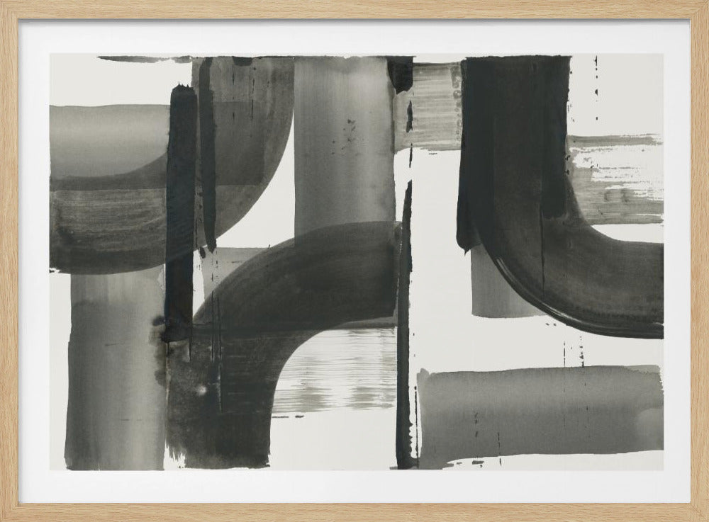 Monochrome abstracte zwarte vormen 3 | Poster