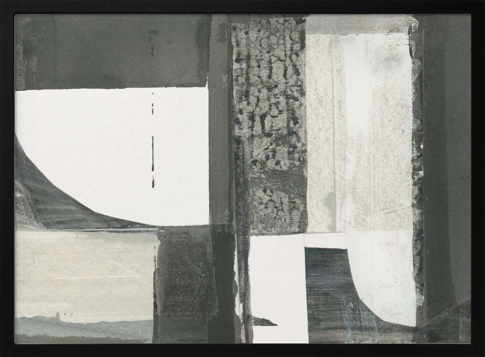 Monochroom Zwart Abstracte Vormen Licht 2 | Poster
