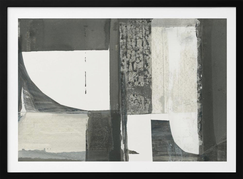 Monochroom Zwart Abstracte Vormen Licht 2 | Poster
