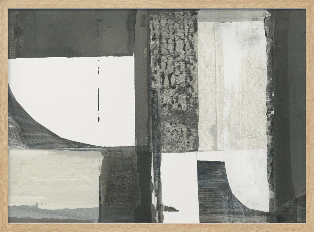 Monochroom Zwart Abstracte Vormen Licht 2 | Poster