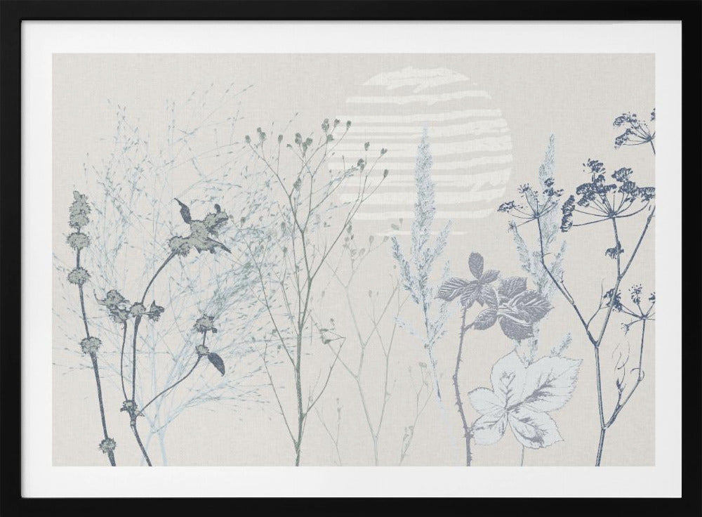 Plantaardige kalmerende sfeer zachtblauw | Poster