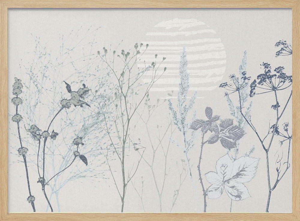 Plantaardige kalmerende sfeer zachtblauw | Poster