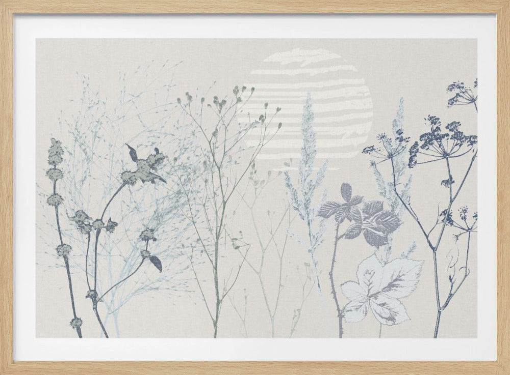 Plantaardige kalmerende sfeer zachtblauw | Poster
