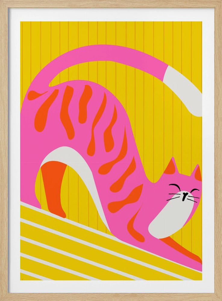 Slapende snorharen, vrolijke, schattige kat | Poster