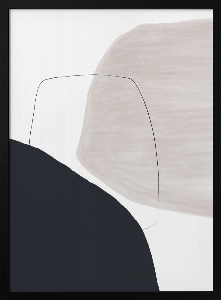 Abstract kunstwerk met zachte beige en bruine tinten | Poster