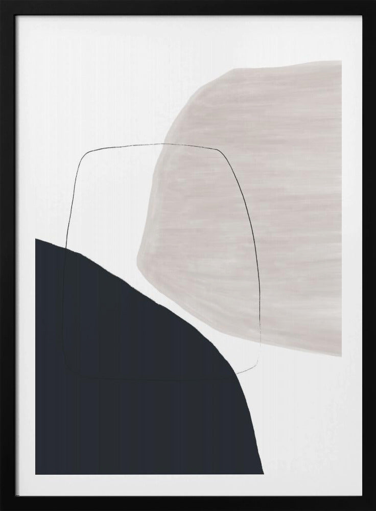 Abstract kunstwerk met zachte beige en bruine tinten | Poster