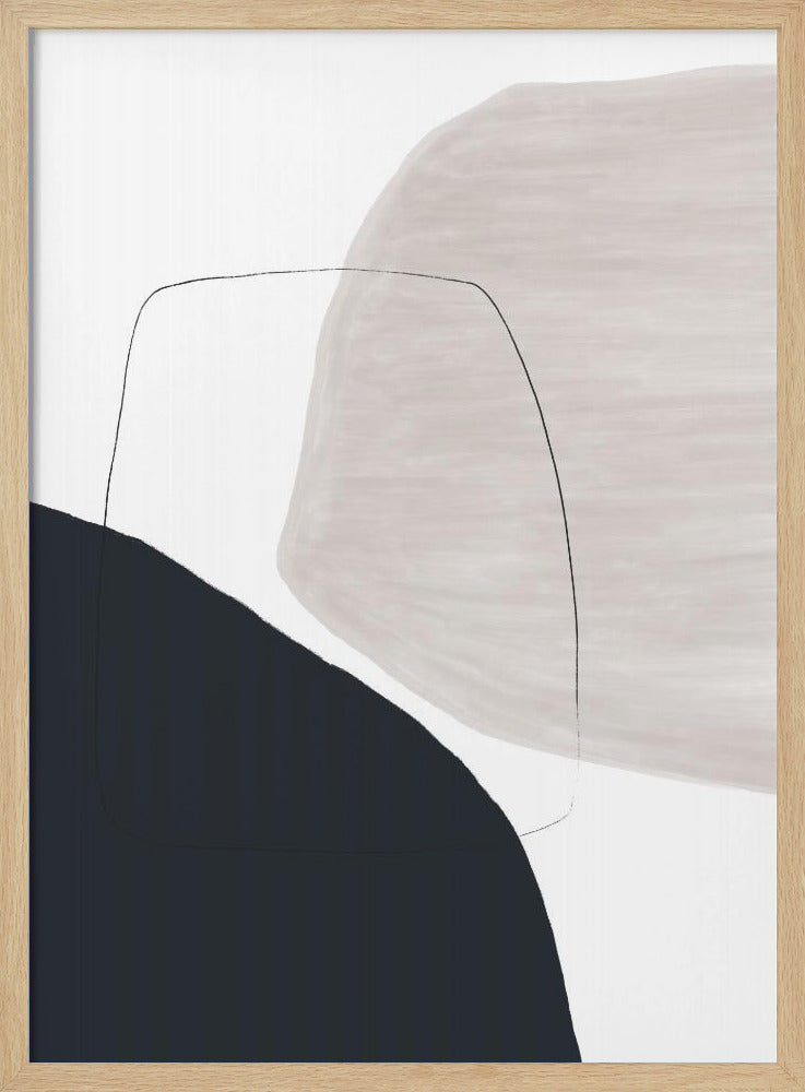 Abstract kunstwerk met zachte beige en bruine tinten | Poster
