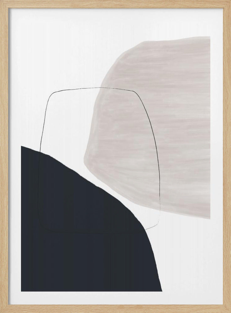 Abstract kunstwerk met zachte beige en bruine tinten | Poster