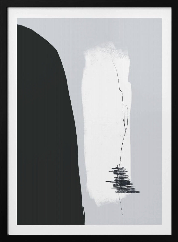 Zwarte vorm tegen een lichte achtergrond | Poster