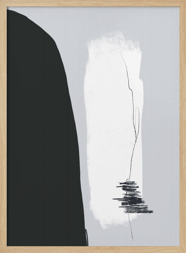 Zwarte vorm tegen een lichte achtergrond | Poster