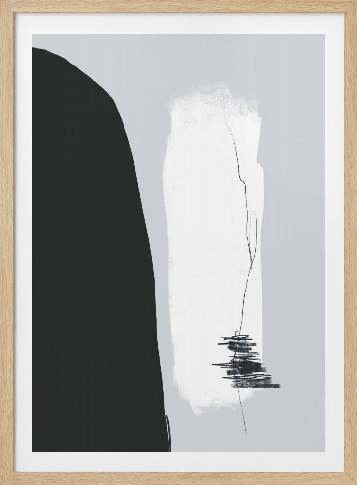 Zwarte vorm tegen een lichte achtergrond | Poster