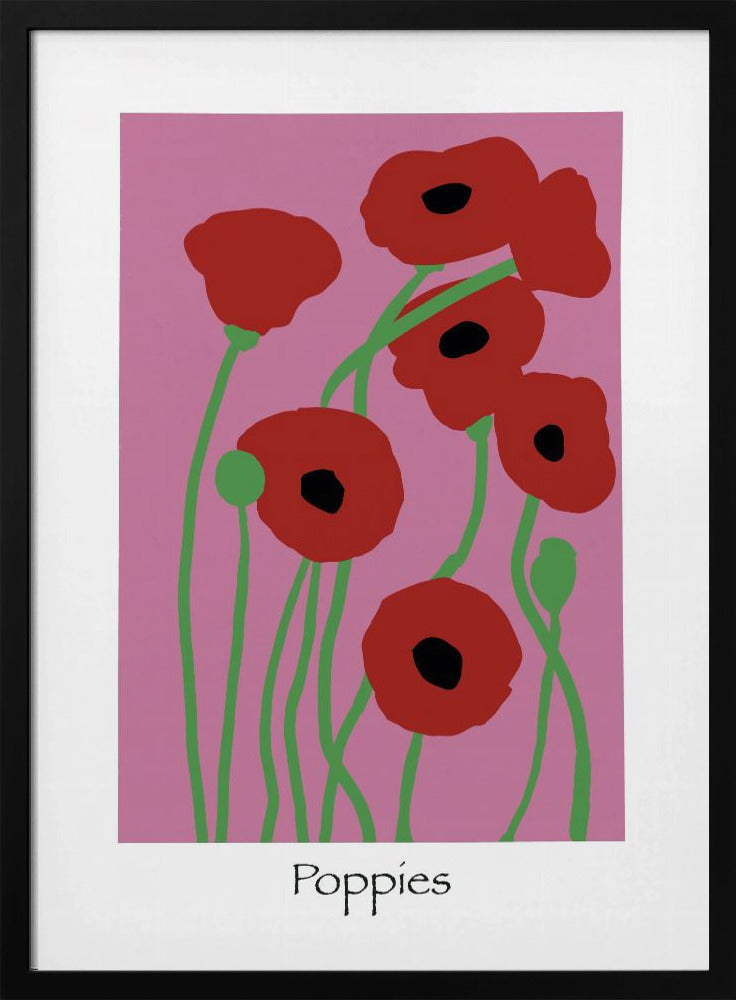 Klaprozen Bloemen roze en rood | Poster