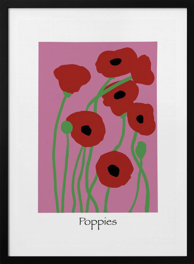 Klaprozen Bloemen roze en rood | Poster