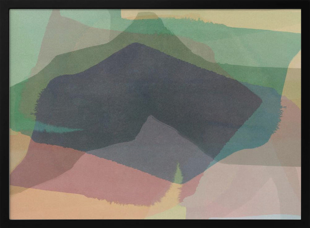 Abstract gedompeld landschap 6 | Poster
