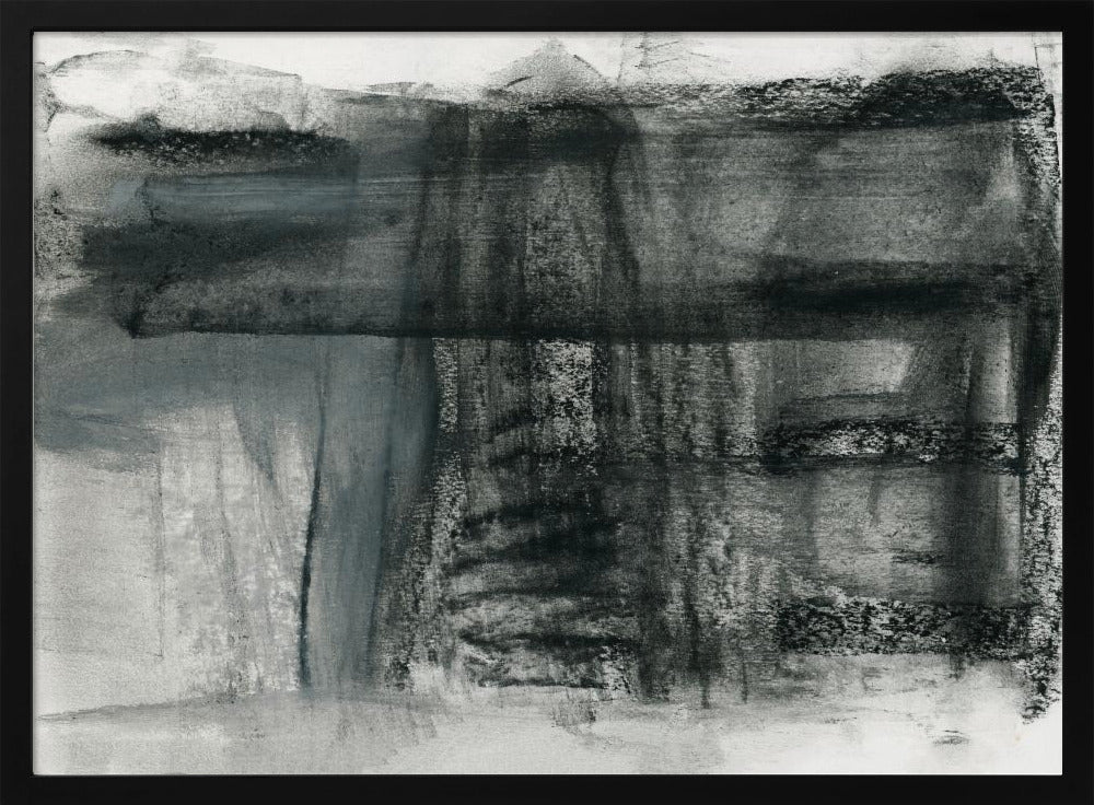 Abstract Houtskool Monochroom 1 | Poster