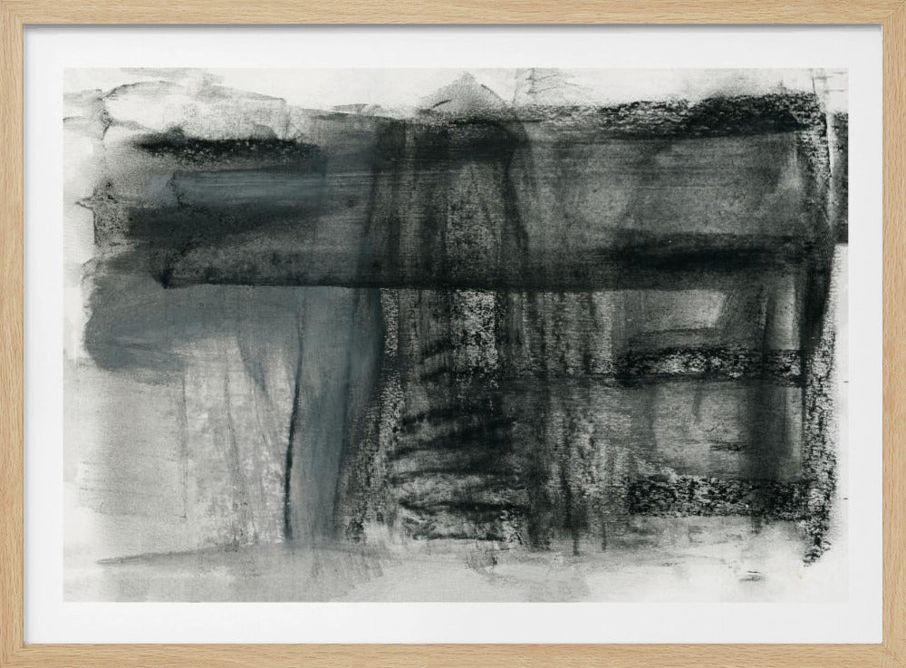 Abstract Houtskool Monochroom 1 | Poster