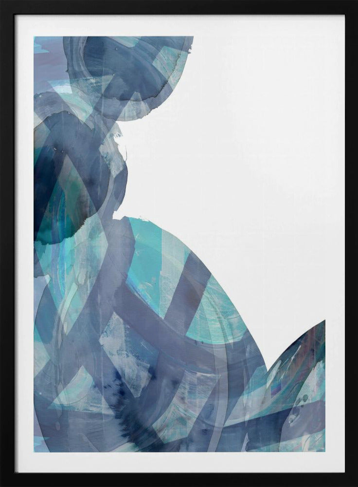 Blue Abstract Swirls 1 | Poster