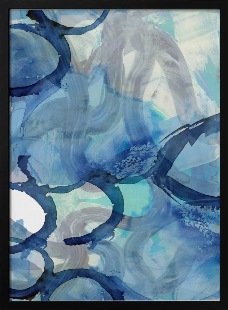Blue Abstract Swirls 2 | Poster
